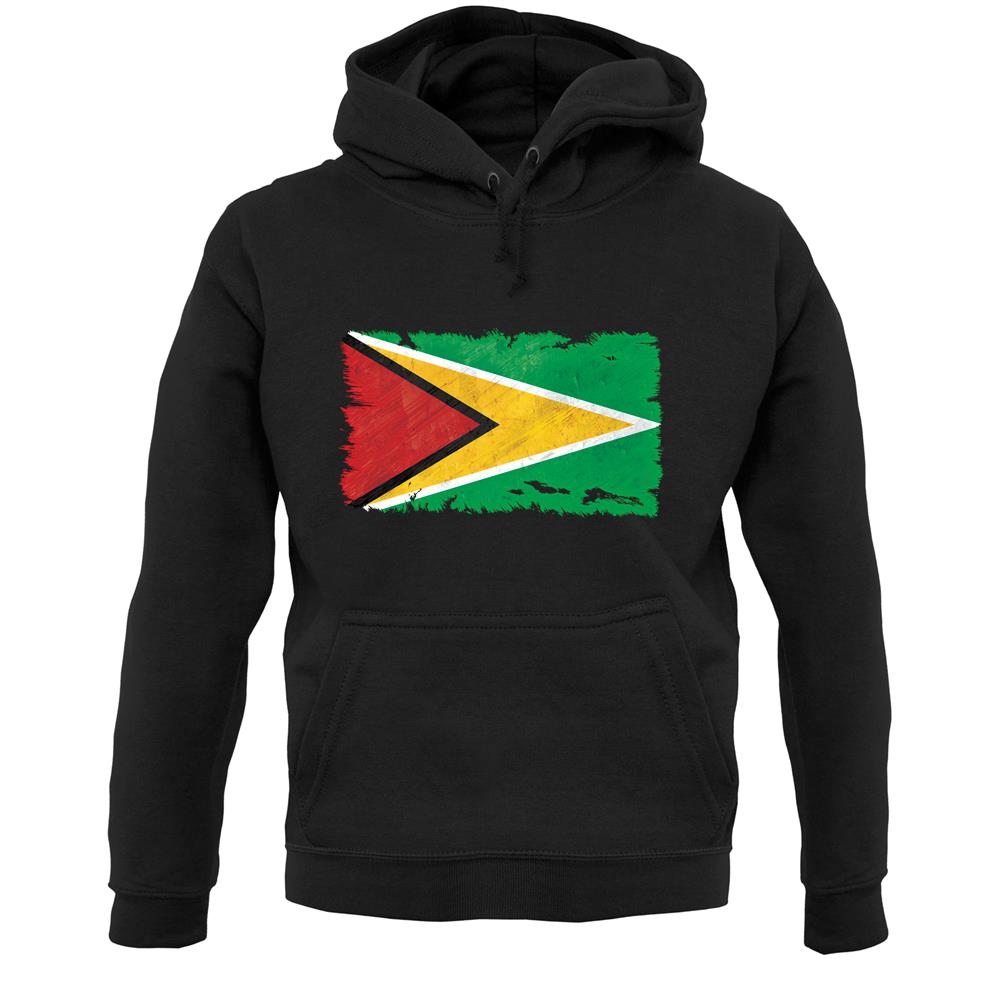 Guyana Grunge Style Flag Unisex Hoodie