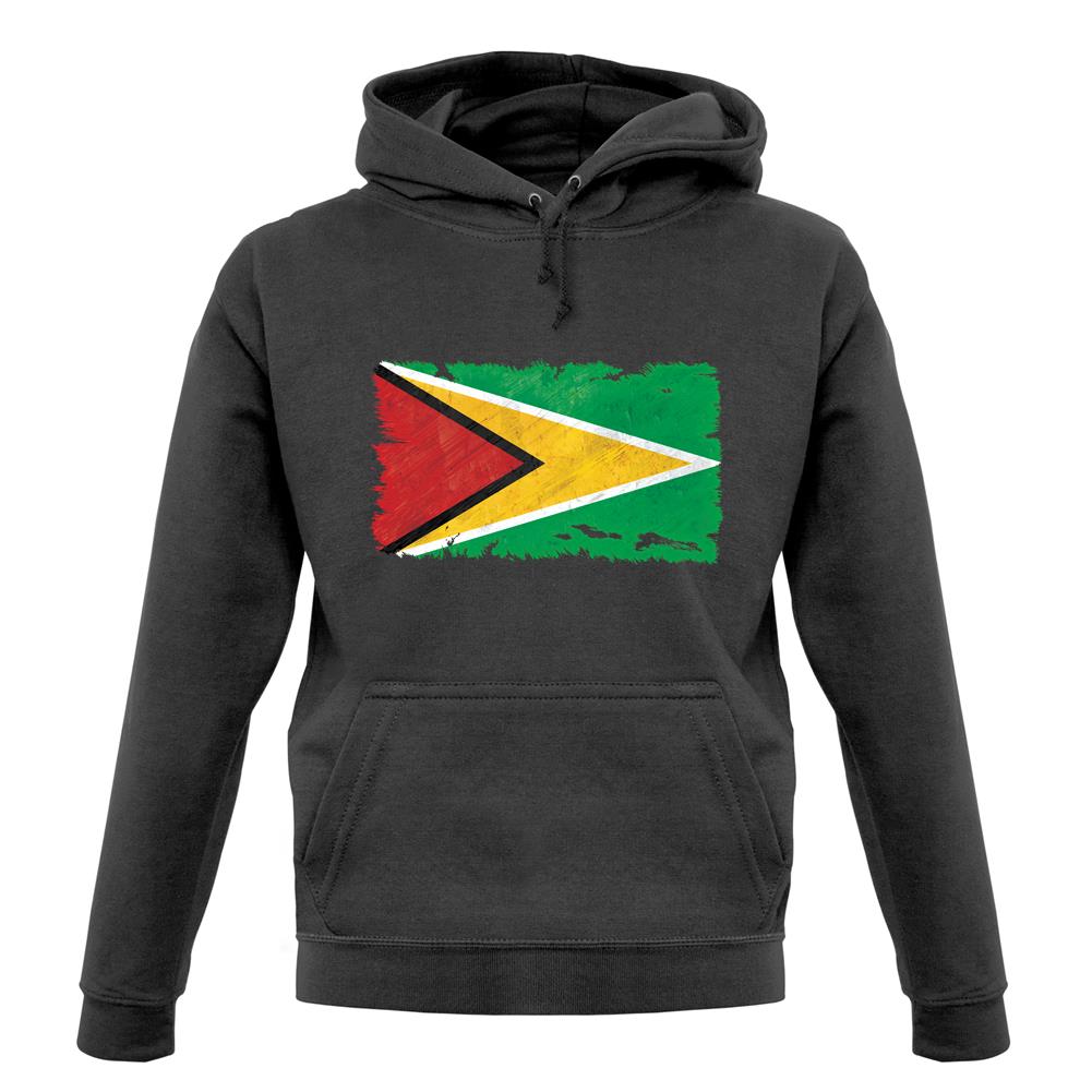 Guyana Grunge Style Flag unisex hoodie