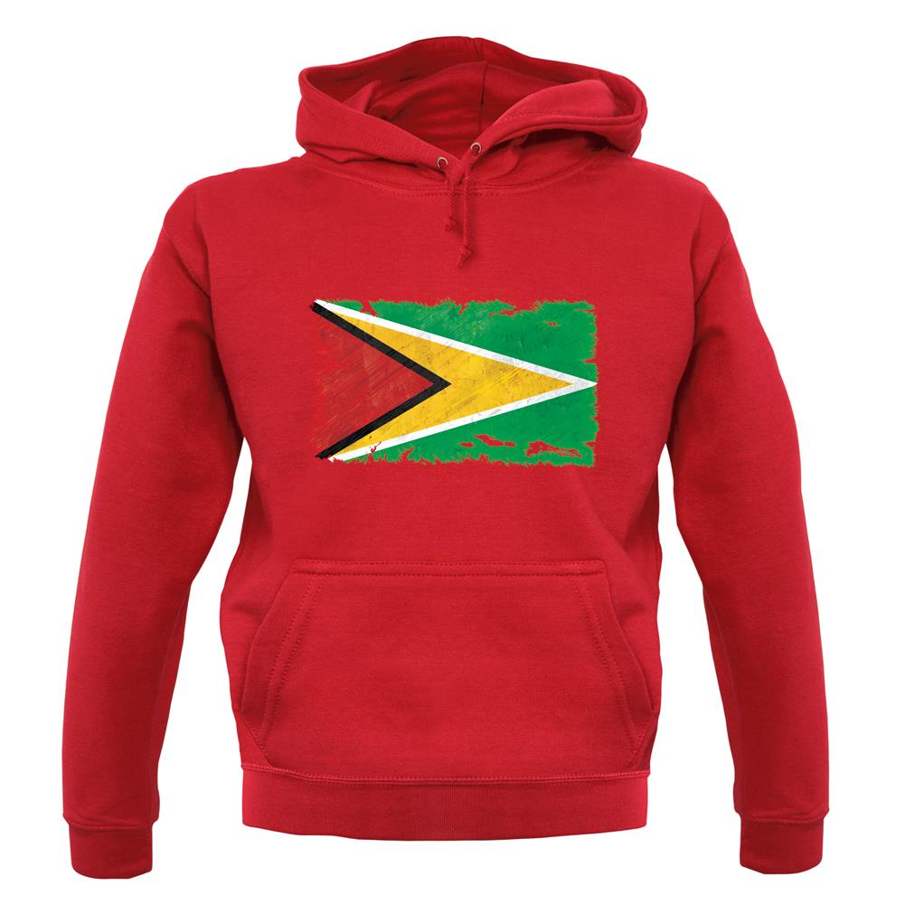 Guyana Grunge Style Flag unisex hoodie