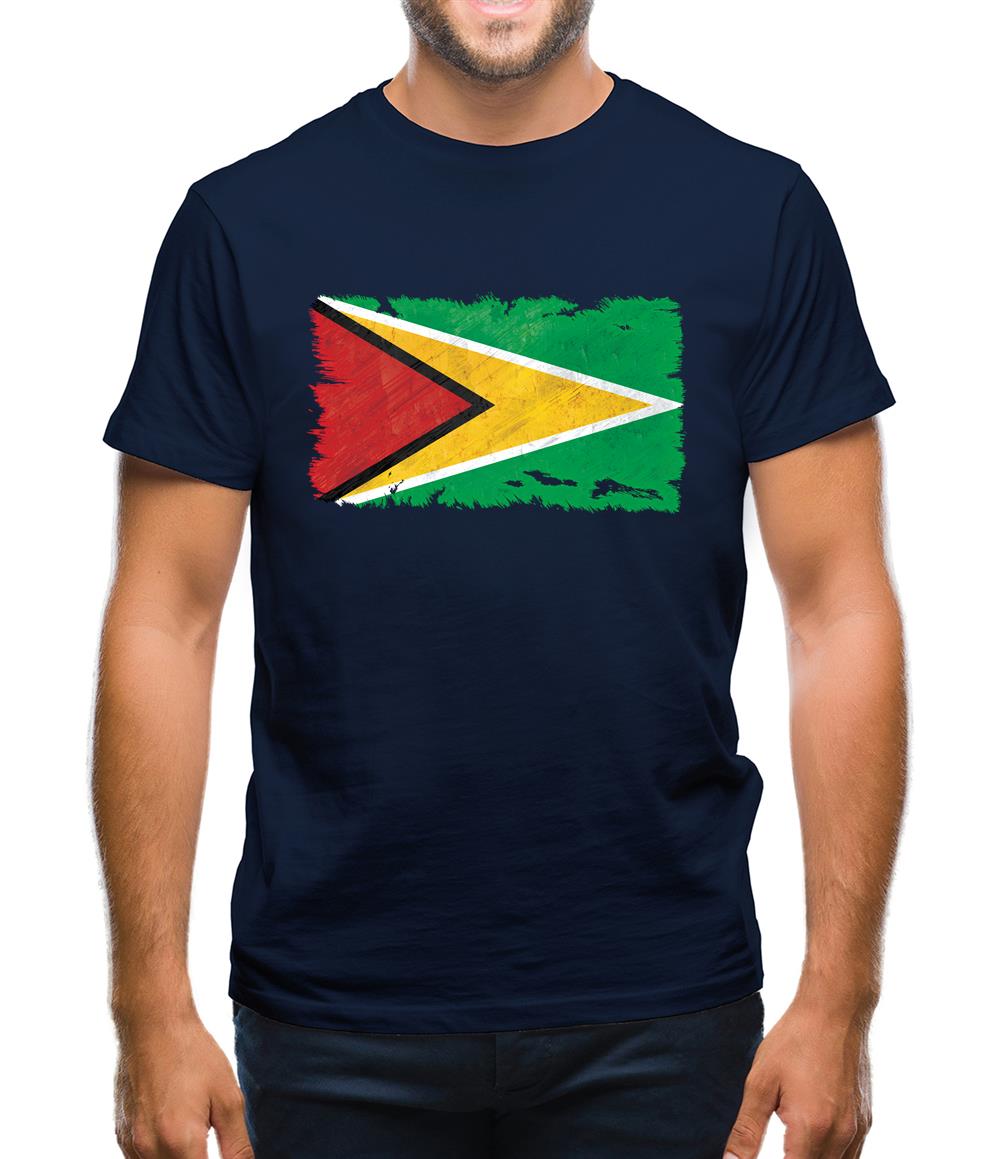 Guyana Grunge Style Flag Mens T-Shirt