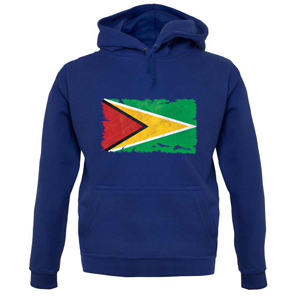 Guyana Grunge Style Flag unisex hoodie