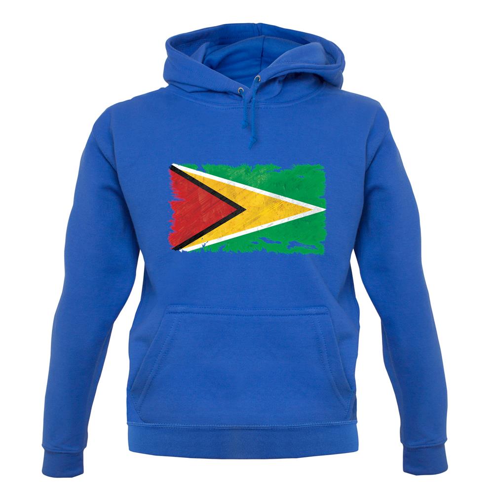 Guyana Grunge Style Flag unisex hoodie