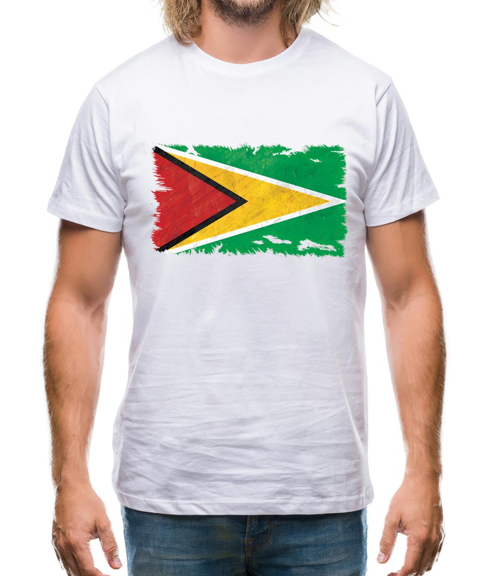 Guyana Grunge Style Flag Mens T-Shirt
