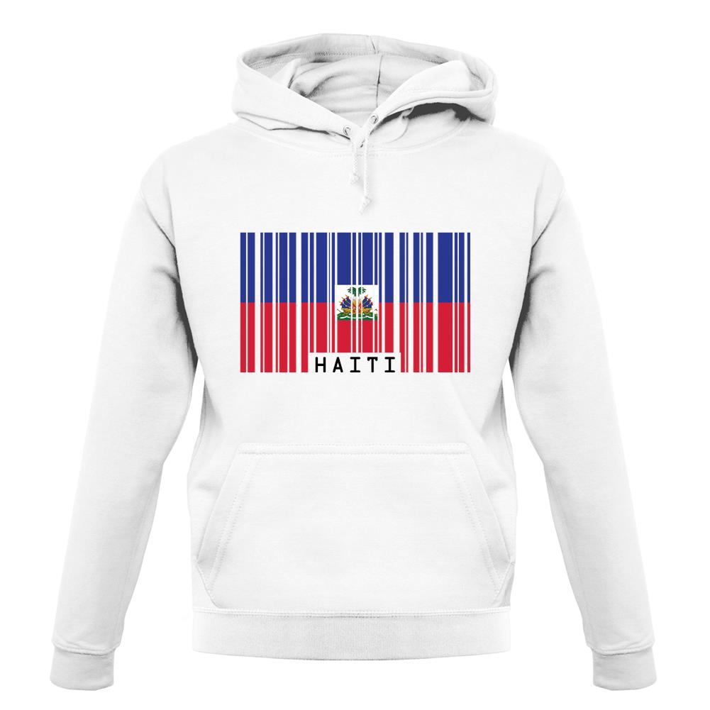 Haiti Barcode Style Flag unisex hoodie
