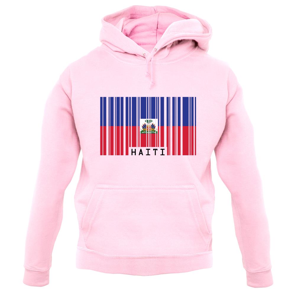 Haiti Barcode Style Flag unisex hoodie