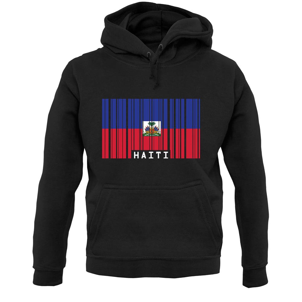 Haiti Barcode Style Flag Unisex Hoodie