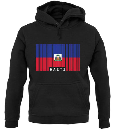Haiti Barcode Style Flag unisex hoodie