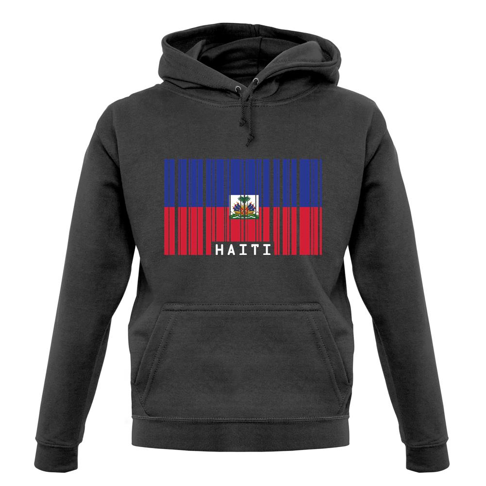 Haiti Barcode Style Flag unisex hoodie
