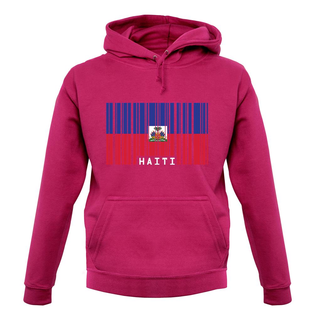 Haiti Barcode Style Flag unisex hoodie