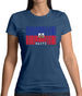 Haiti Barcode Style Flag Womens T-Shirt