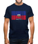 Haiti Barcode Style Flag Mens T-Shirt