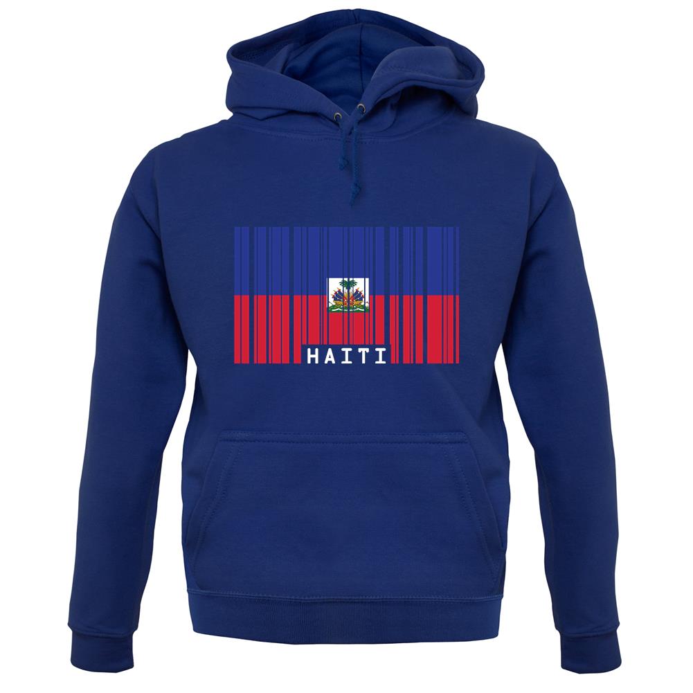 Haiti Barcode Style Flag unisex hoodie