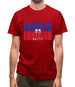 Haiti Barcode Style Flag Mens T-Shirt