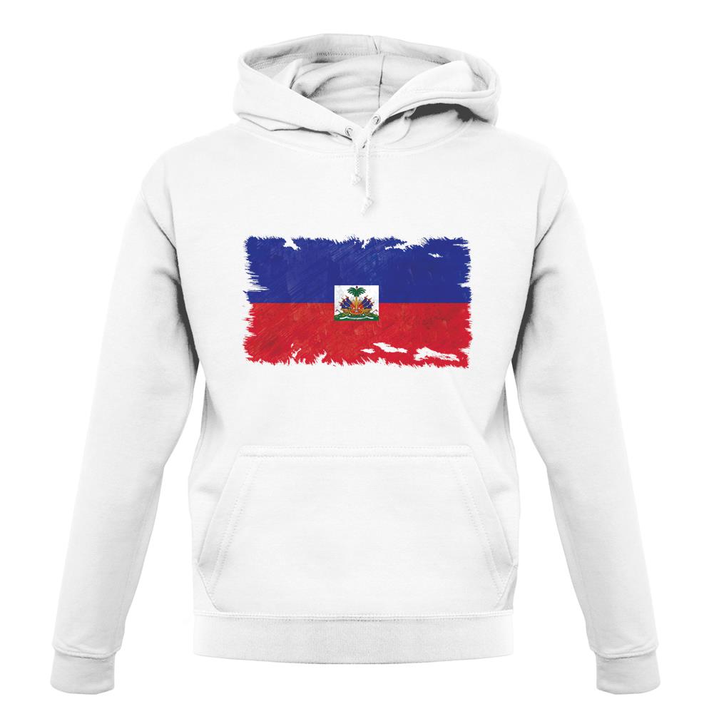 Haiti Grunge Style Flag unisex hoodie