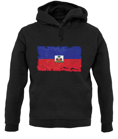 Haiti Grunge Style Flag unisex hoodie