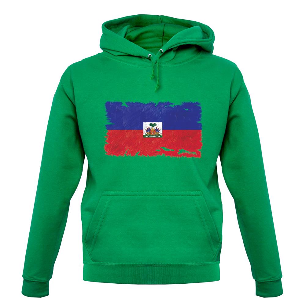 Haiti Grunge Style Flag unisex hoodie