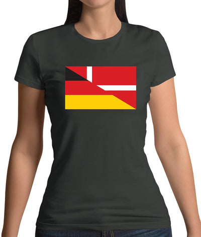 Half German Half Danish Flag Womens T-Shirt