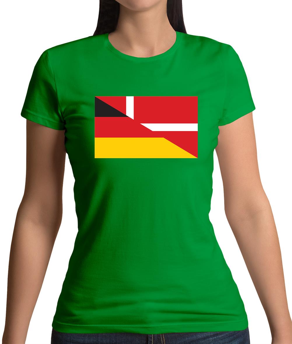Half German Half Danish Flag Womens T-Shirt