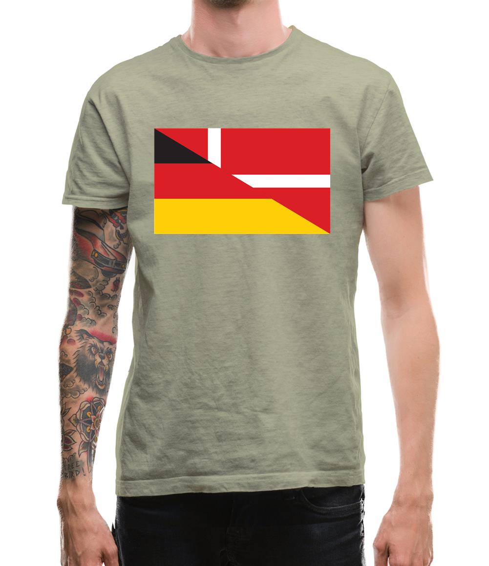 Half German Half Danish Flag Mens T-Shirt