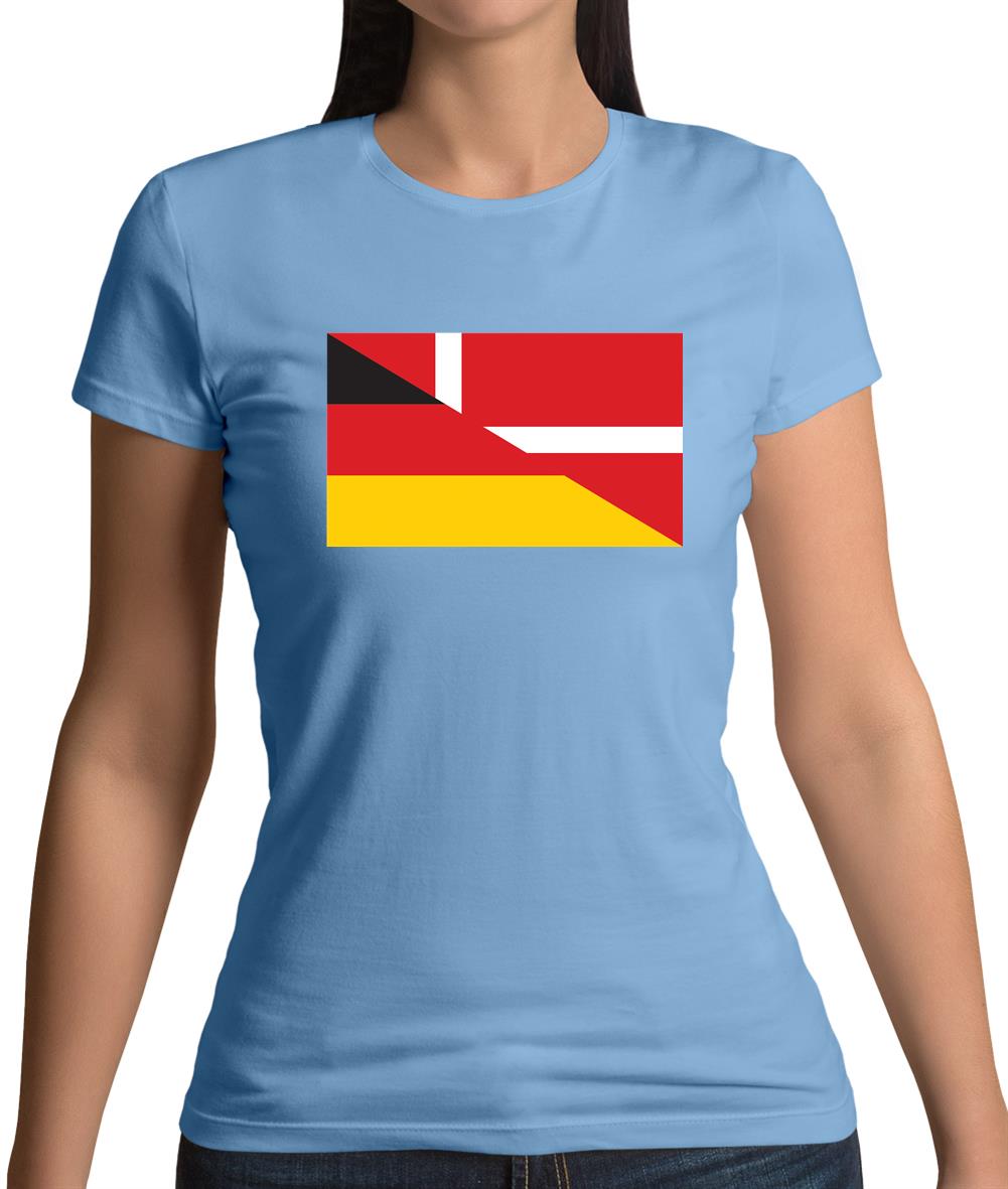 Half German Half Danish Flag Womens T-Shirt