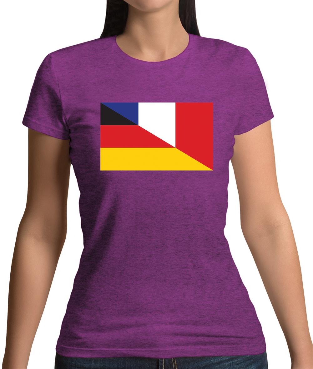 Half German Half French Flag Womens T-Shirt