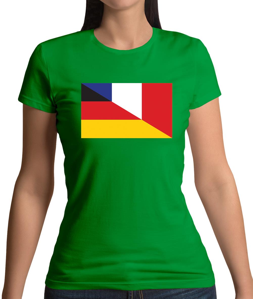 Half German Half French Flag Womens T-Shirt