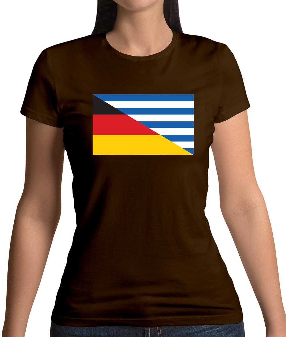 Half German Half Greek Flag Womens T-Shirt