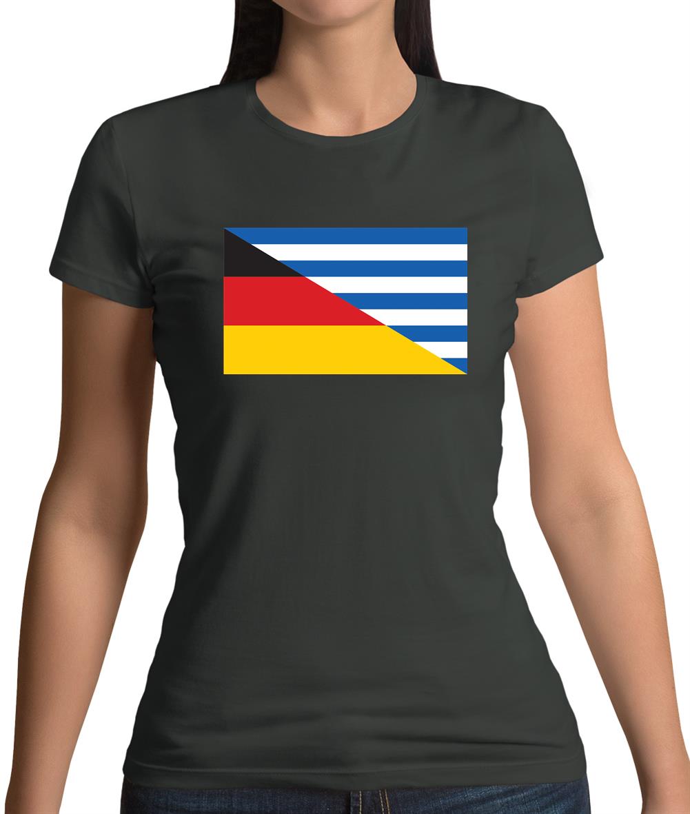 Half German Half Greek Flag Womens T-Shirt