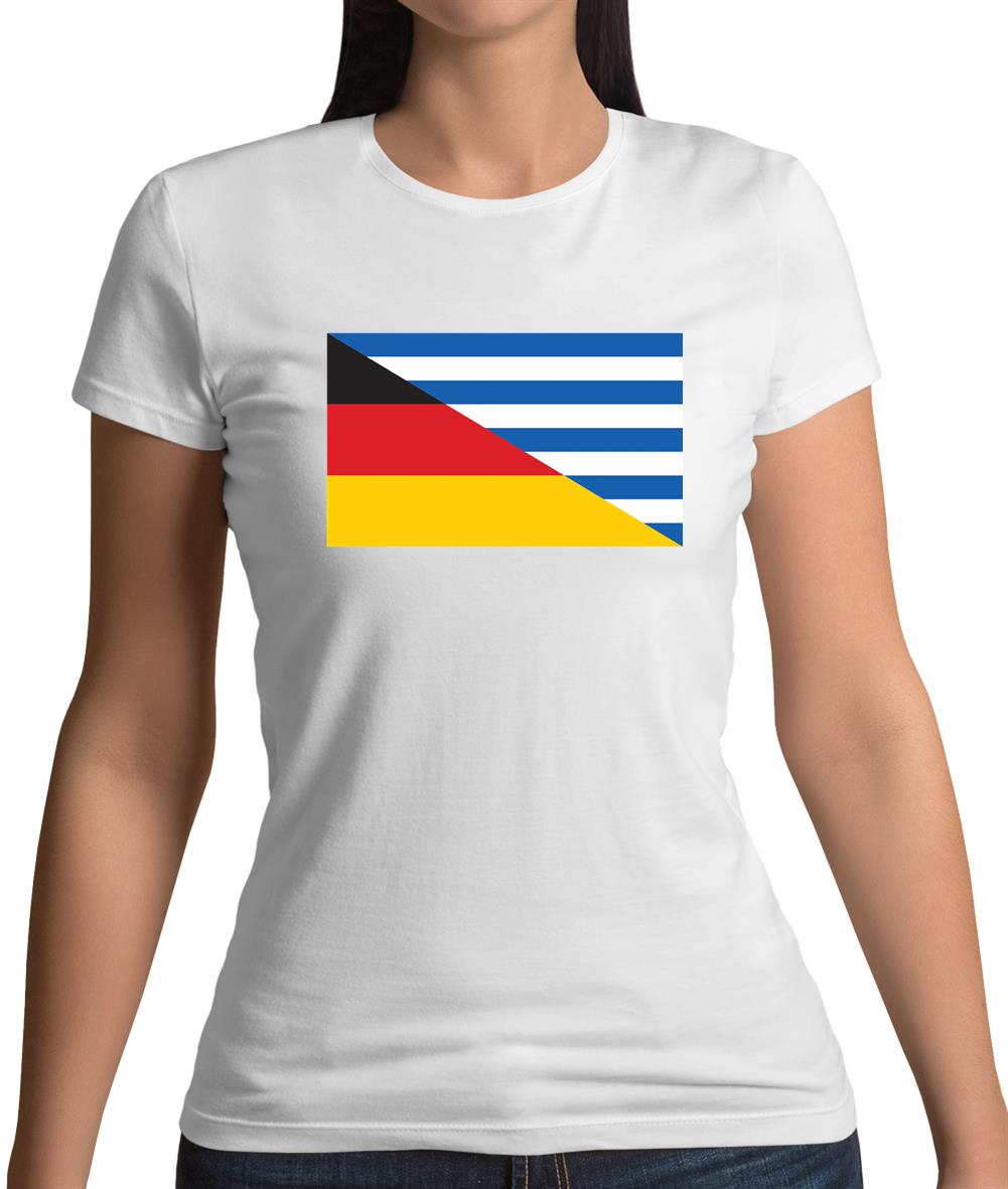 Half German Half Greek Flag Womens T-Shirt