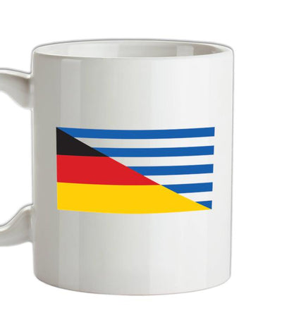 Half German Half Greek Flag Ceramic Mug