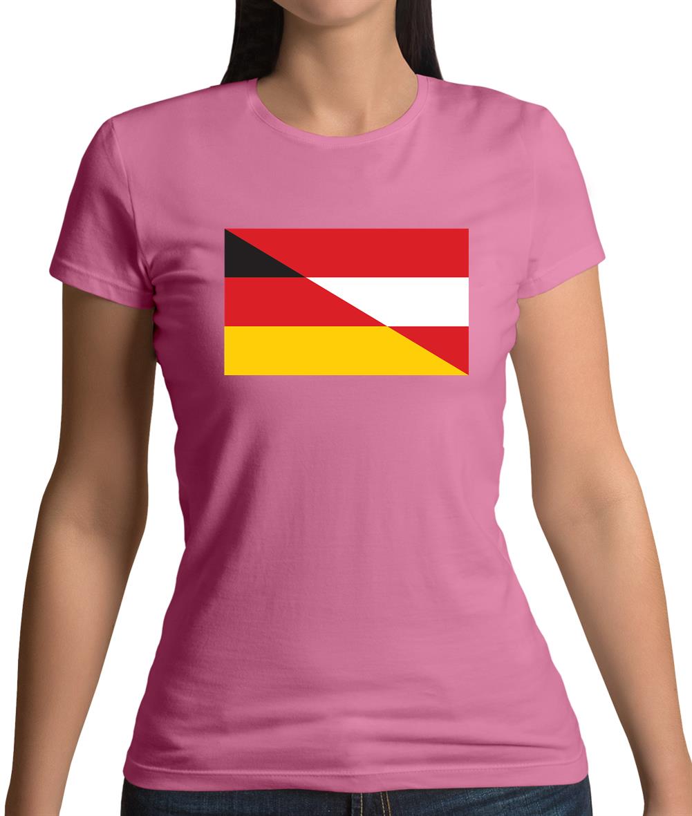 Half German Half Austrian Flag Womens T-Shirt