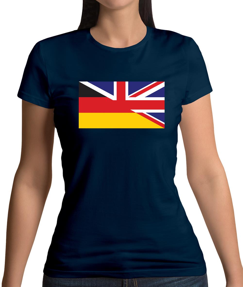 Half German Half British Flag Womens T-Shirt