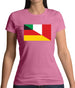 Half German Half Italian Flag Womens T-Shirt