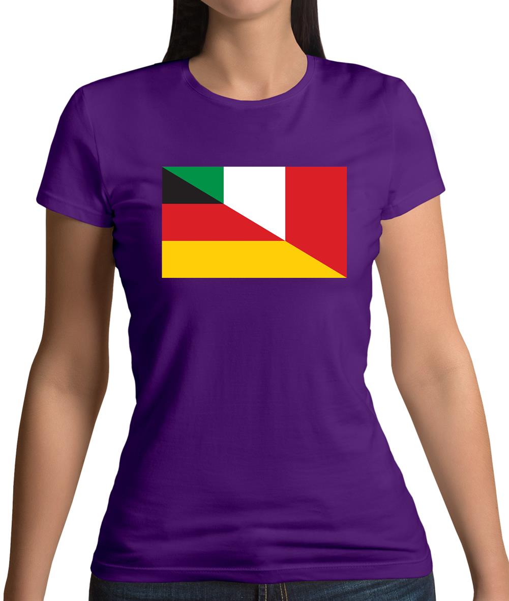 Half German Half Italian Flag Womens T-Shirt