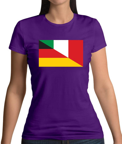 Half German Half Italian Flag Womens T-Shirt