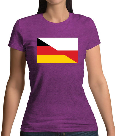 Half German Half Polish Flag Womens T-Shirt