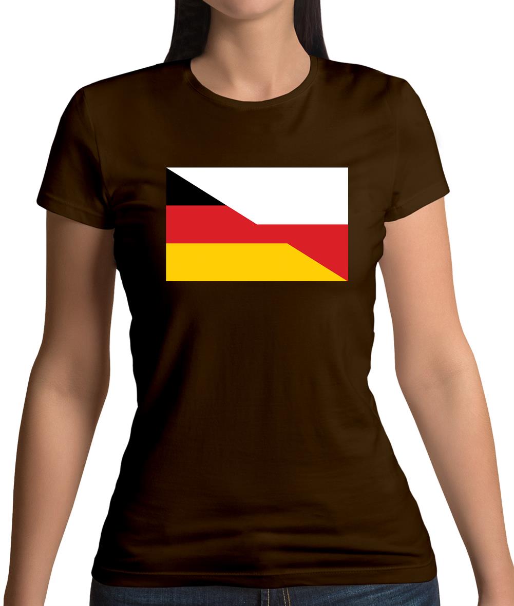 Half German Half Polish Flag Womens T-Shirt