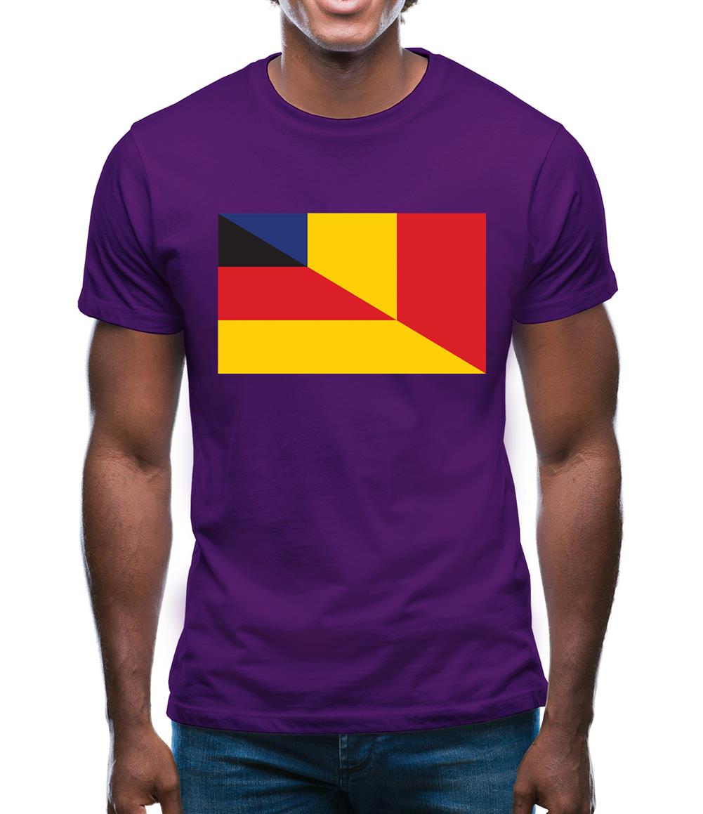 Half German Half Romanian Flag Mens T-Shirt