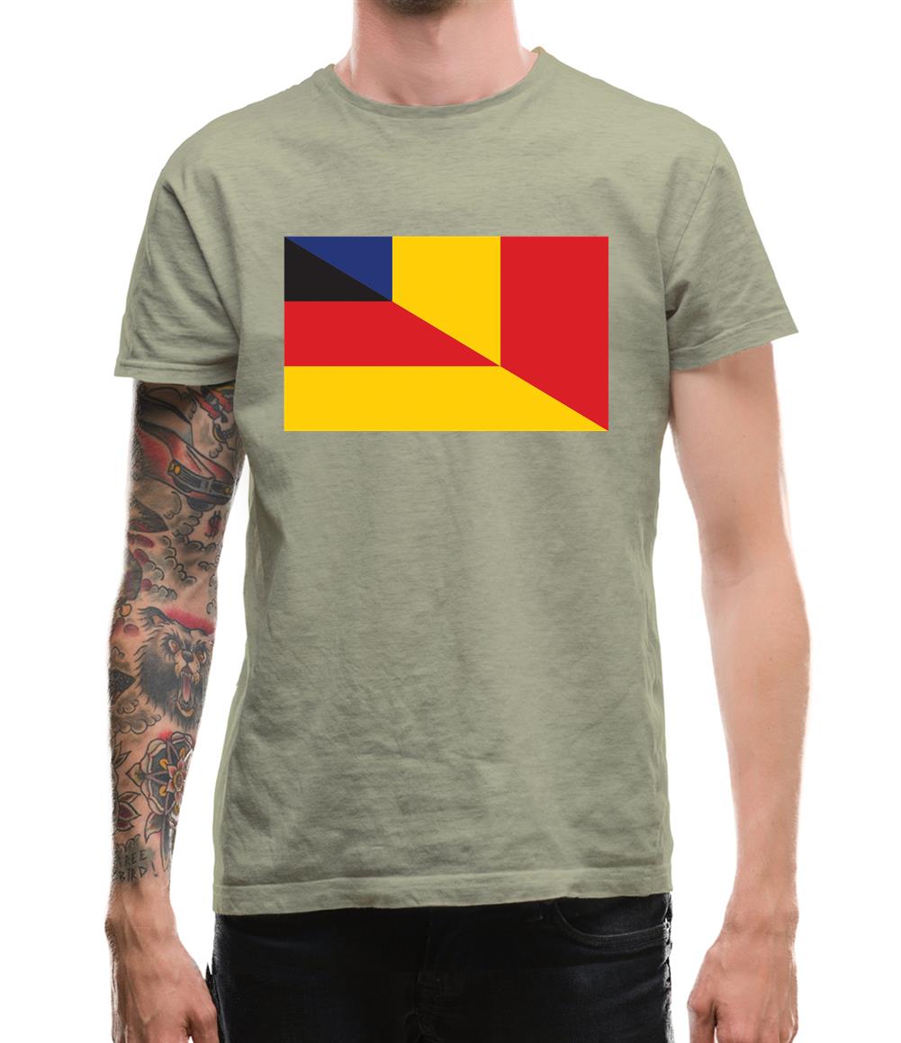 Half German Half Romanian Flag Mens T-Shirt
