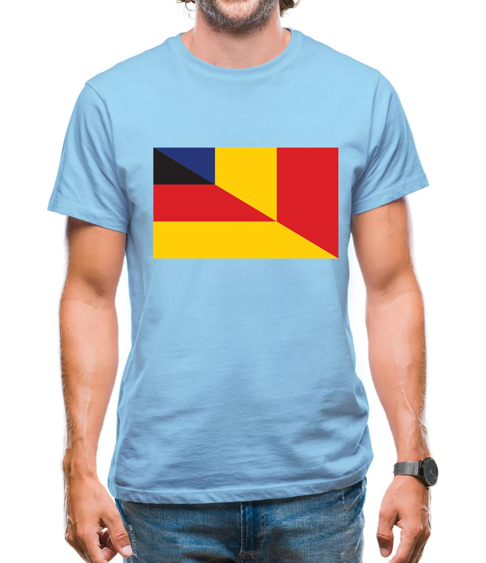 Half German Half Romanian Flag Mens T-Shirt