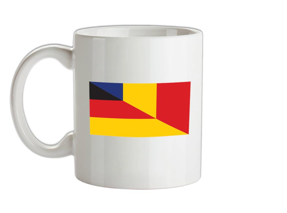Half German Half Romanian Flag Ceramic Mug