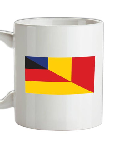 Half German Half Romanian Flag Ceramic Mug