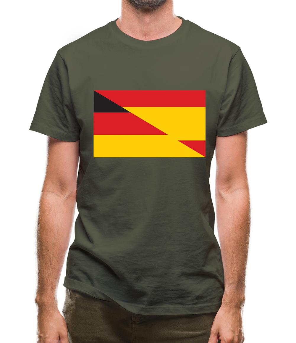Half German Half Spanish Flag Mens T-Shirt
