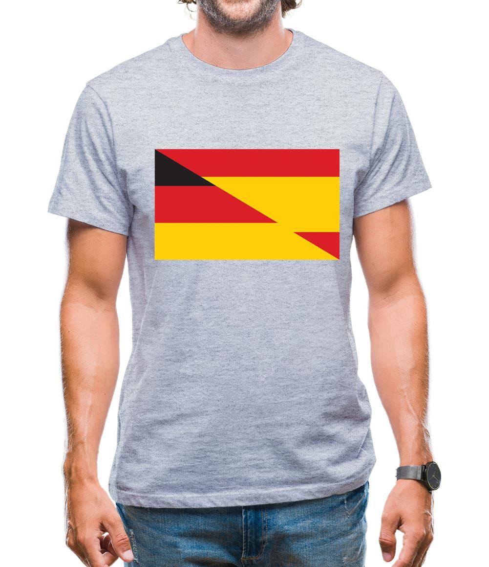 Half German Half Spanish Flag Mens T-Shirt