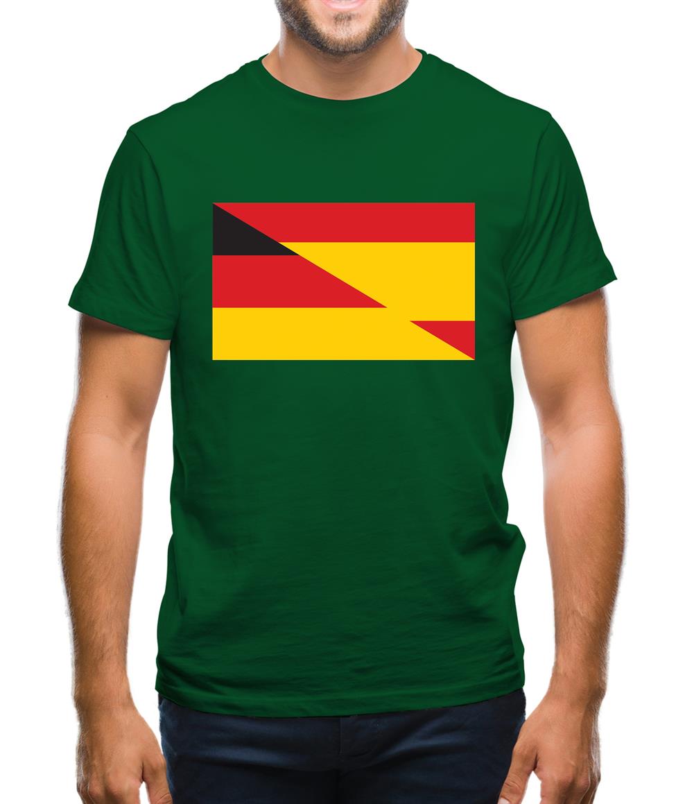 Half German Half Spanish Flag Mens T-Shirt