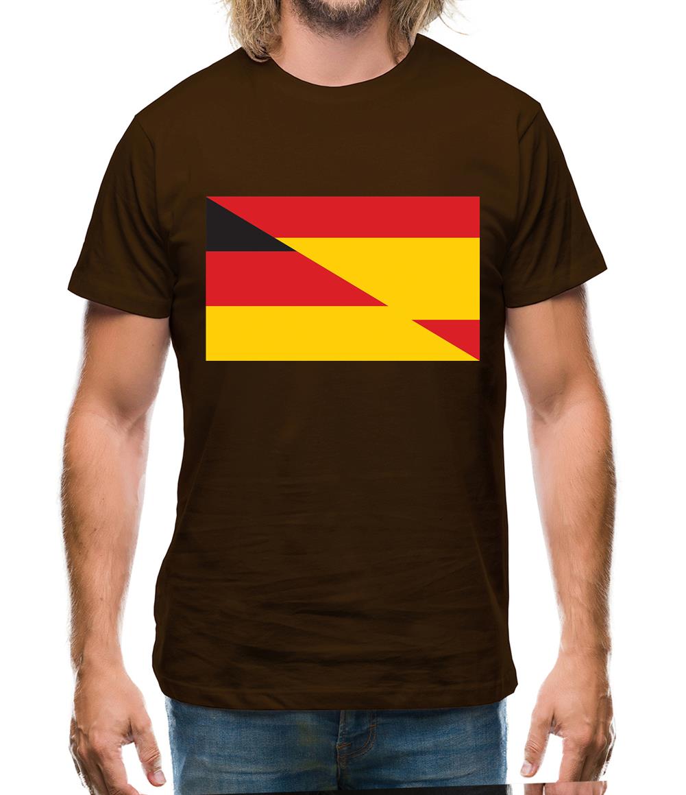 Half German Half Spanish Flag Mens T-Shirt