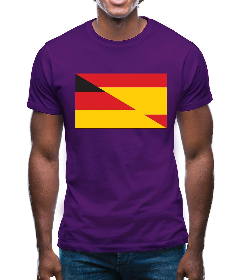 Half German Half Spanish Flag Mens T-Shirt
