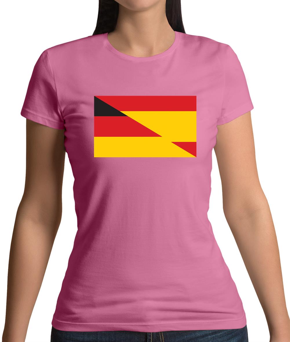 Half German Half Spanish Flag Womens T-Shirt