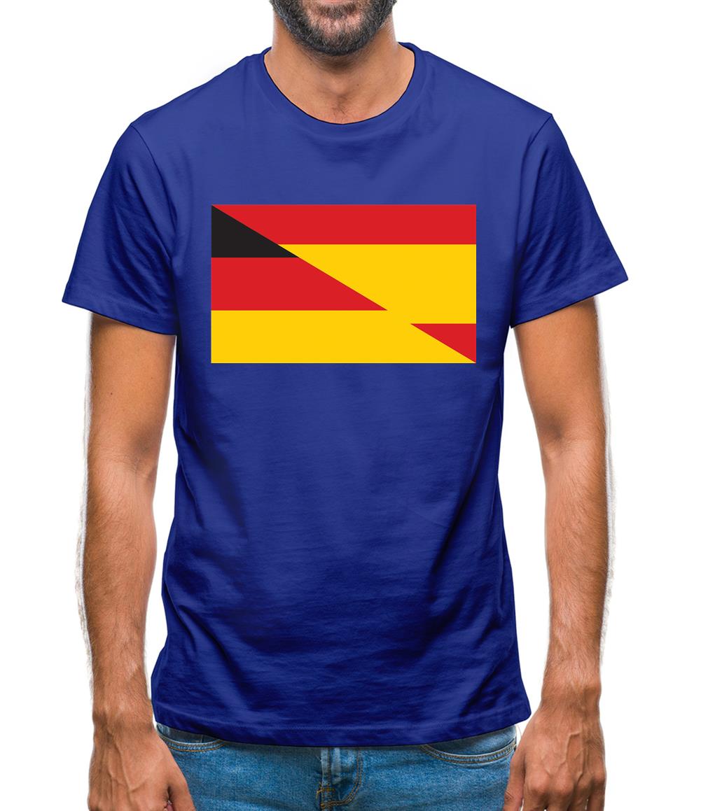 Half German Half Spanish Flag Mens T-Shirt