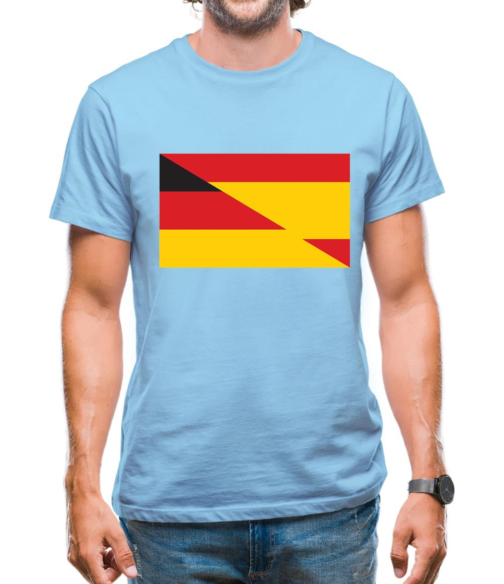 Half German Half Spanish Flag Mens T-Shirt